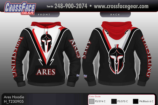 Ares Wrestling Full Sublimated Hoodie (BLACK)