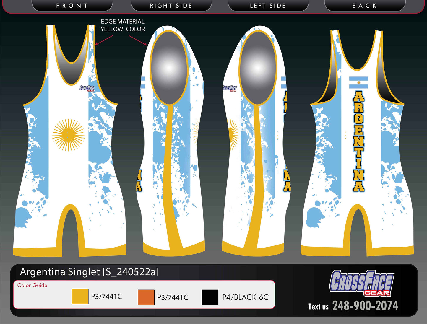 Argentina Full Sublimated Singlet