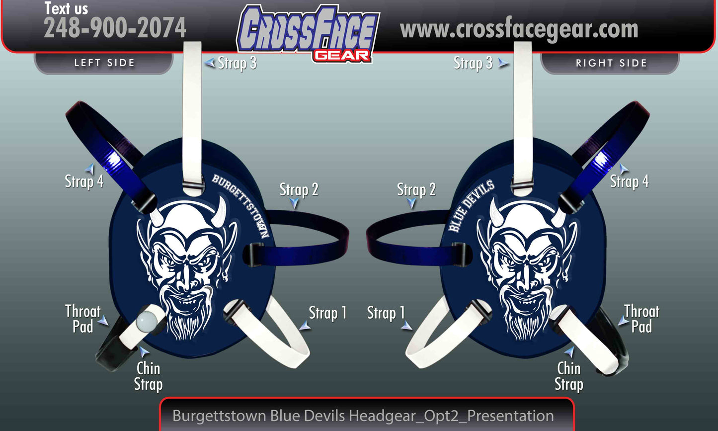 Burgettstown Blue Devils Custom Wrestling Headgear