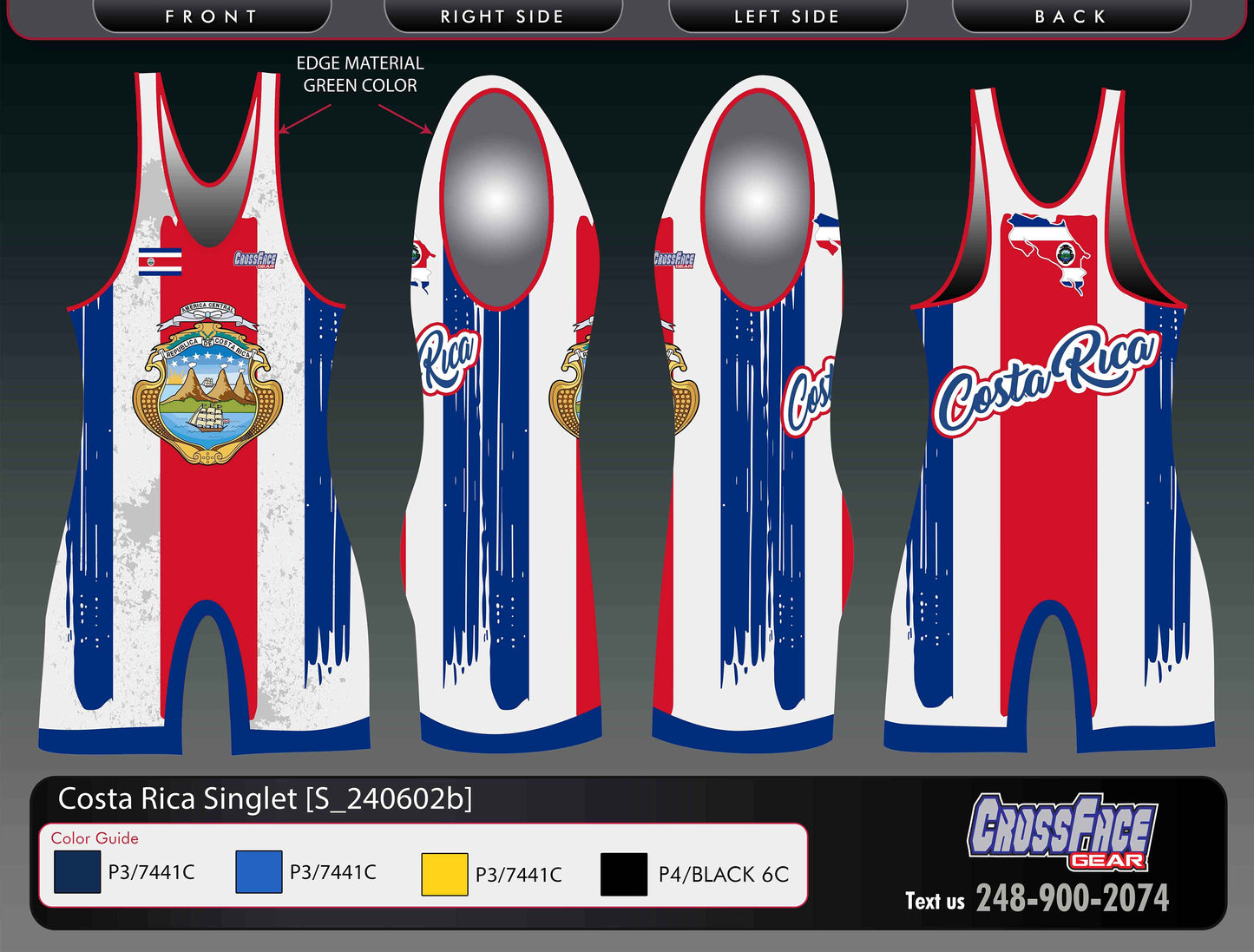 Costa Rica Full Sublimated Singlet