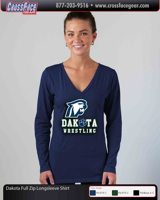 Dakota Wrestling Club V-Neck Long Sleeve Shirt