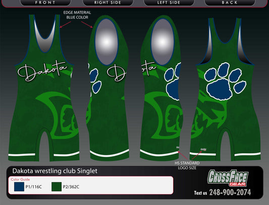 Dakota Wrestling Club (2) Full Sublimated Singlet