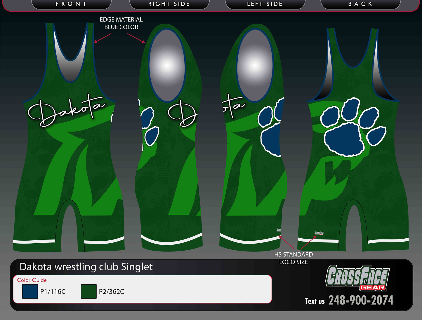 Dakota Wrestling Club (2) Full Sublimated Singlet