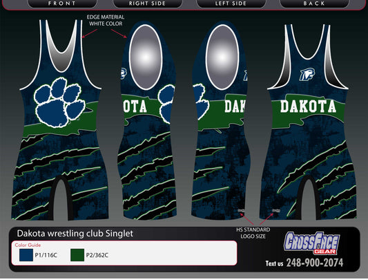 Dakota Wrestling Club (4) Full Sublimated Singlet