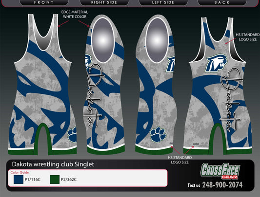 Dakota Wrestling Club (5) Full Sublimated Singlet