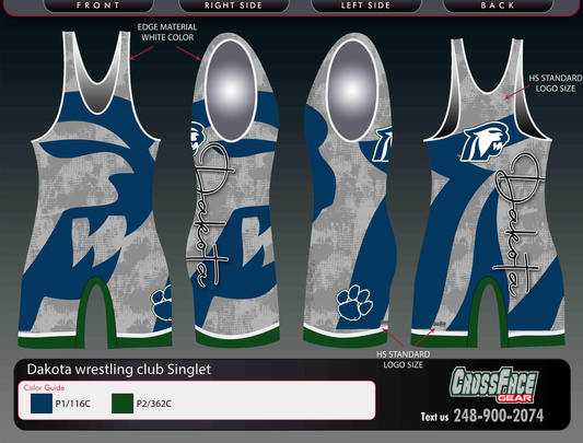 Dakota Wrestling Club (5) Full Sublimated Singlet