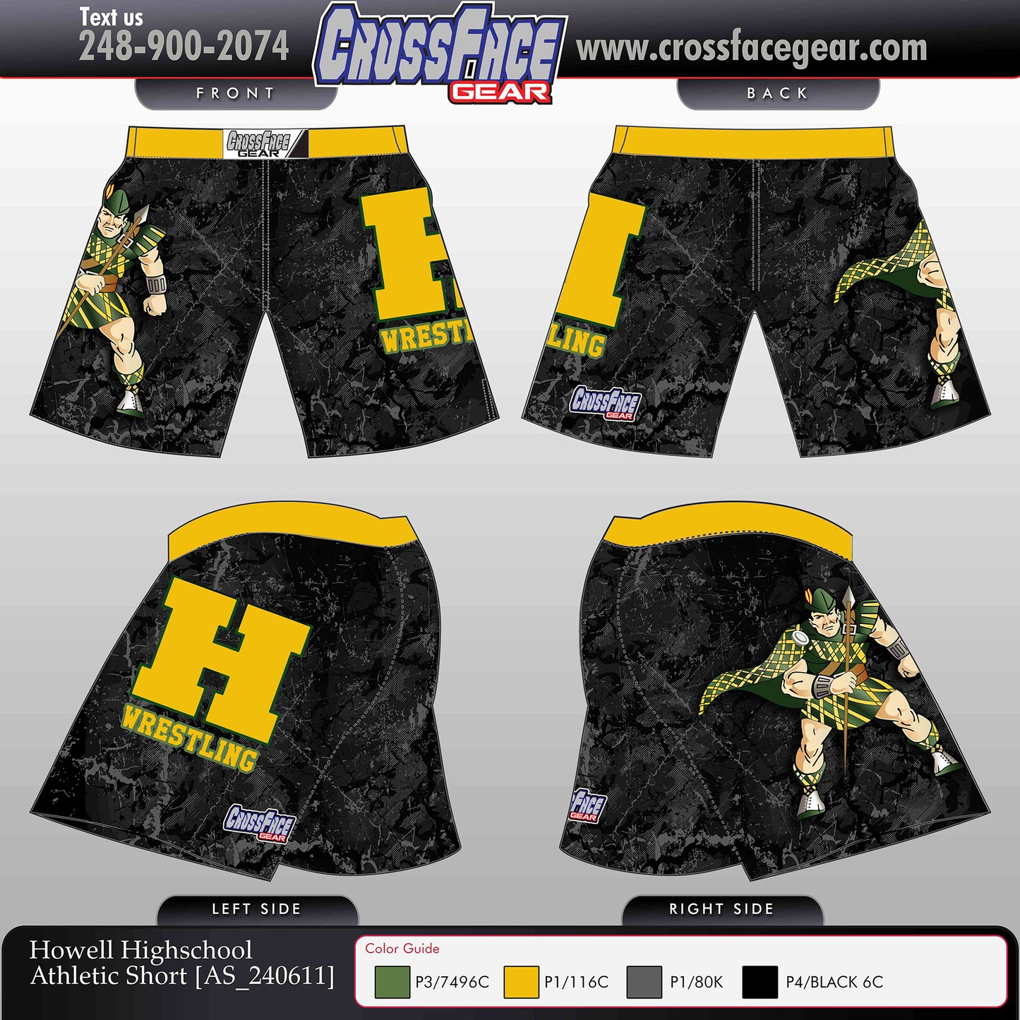 Howell Highschool Full Sublimated Athletic Shorts (Black)