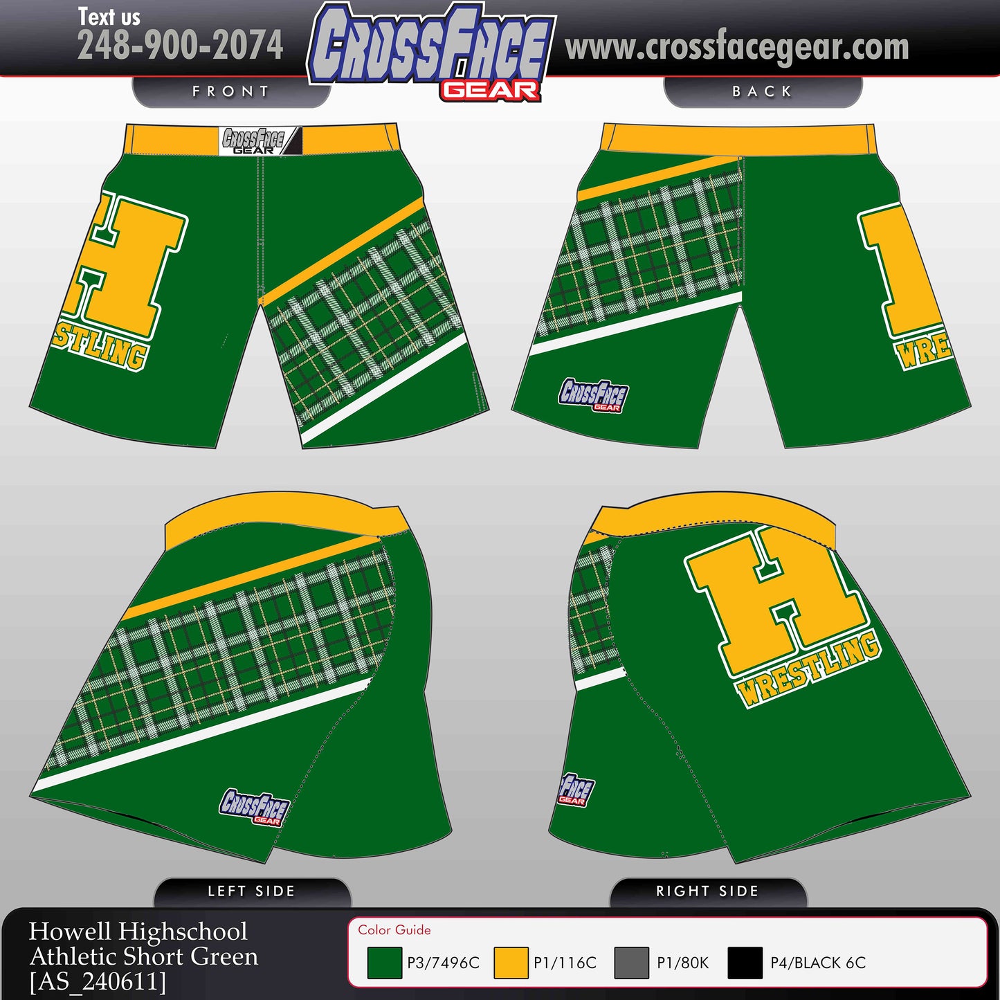 Howell Highschool Full Sublimated Athletic Shorts (Green)