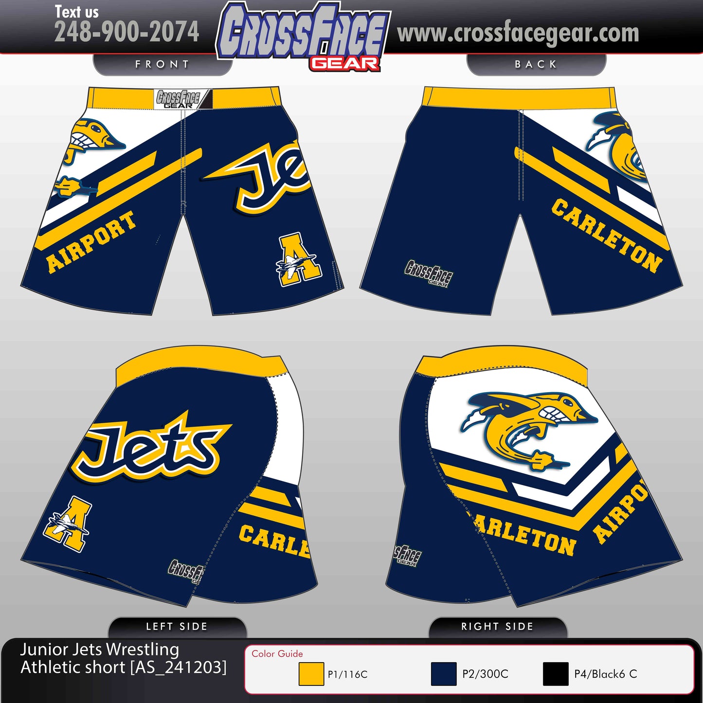 Airport Junior Jets Full Sublimated Athletic Short (BOYS)