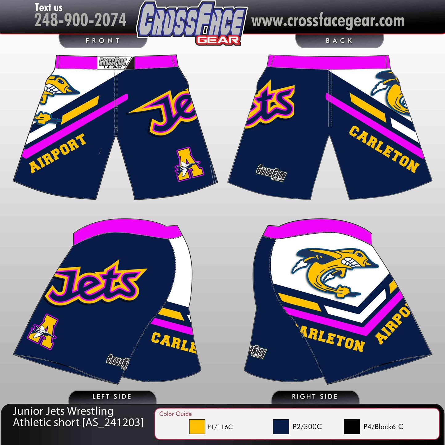 Airport Junior Jets Full Sublimated Athletic Short (GIRLS)