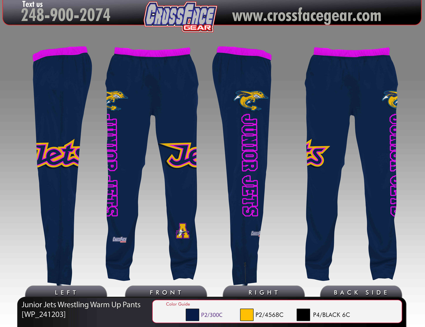 Airport Junior Jets Full Sublimated Warm Up Pants (GIRLS)