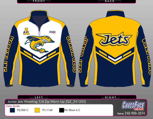 Michigan Junior Jets Full Sublimated 1/4 ZIp Warm Up (BOYS)