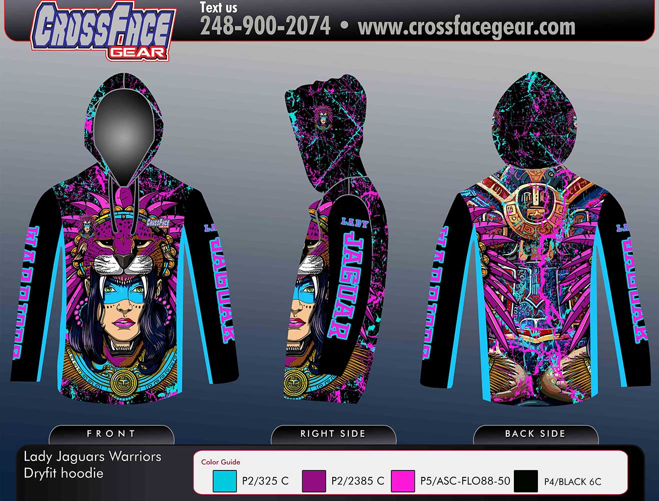 Lady Jaguar Warriors Full Sublimated Dryfit Hoodie