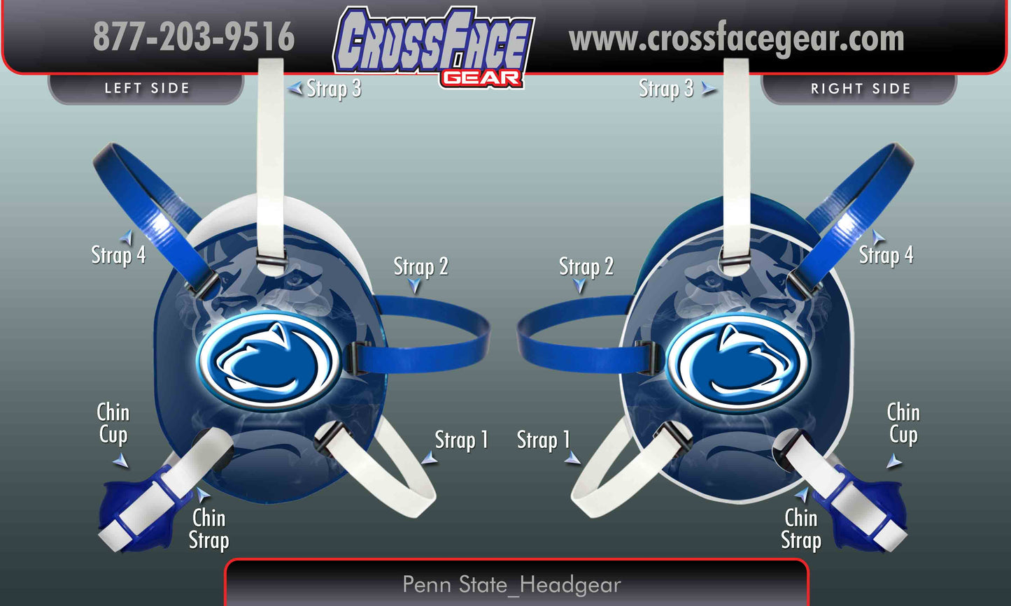 Penn State 2 (BLUE) Custom Wrestling Headgear