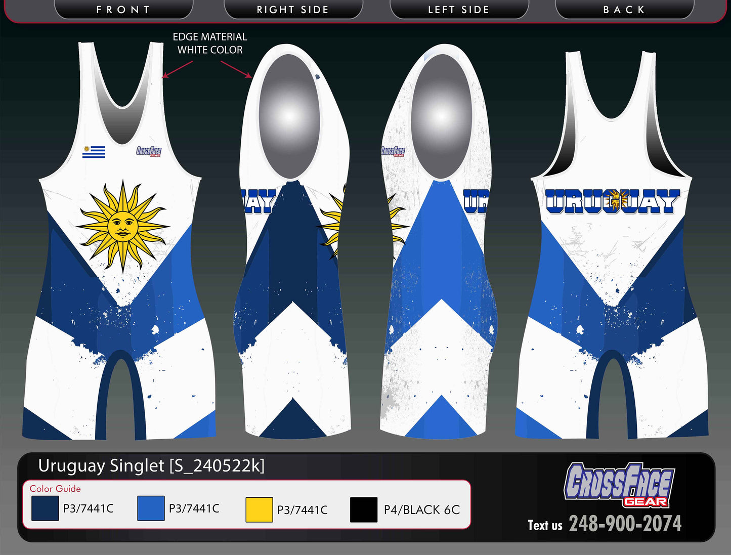 Uruguay Full Sublimated Singlet