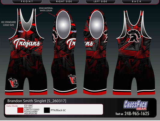 Trojans Full Sublimated Boys Singlet