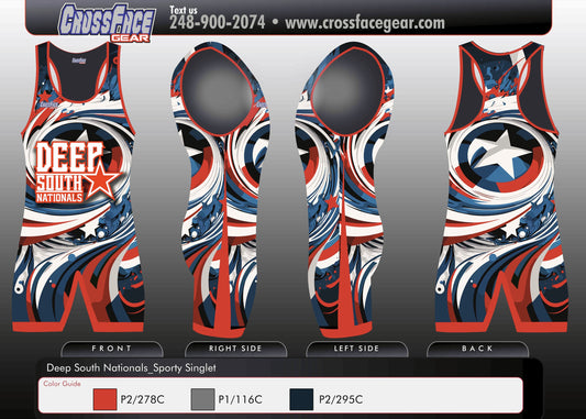 Deep South Nationals Full Sublimated Sporty Singlet