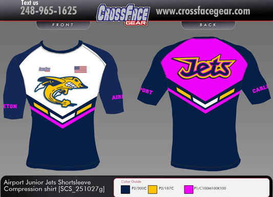 Airport Junior Jets Shortsleeve Compression Shirt (Girls)
