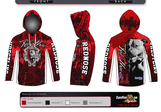 Red Nose Wrestling Full Sublimated DryFit Hoodie (Red) 2017