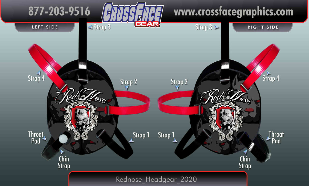 Red Nose Wrestling Custom Headgear 2020 crossfaceGEAR