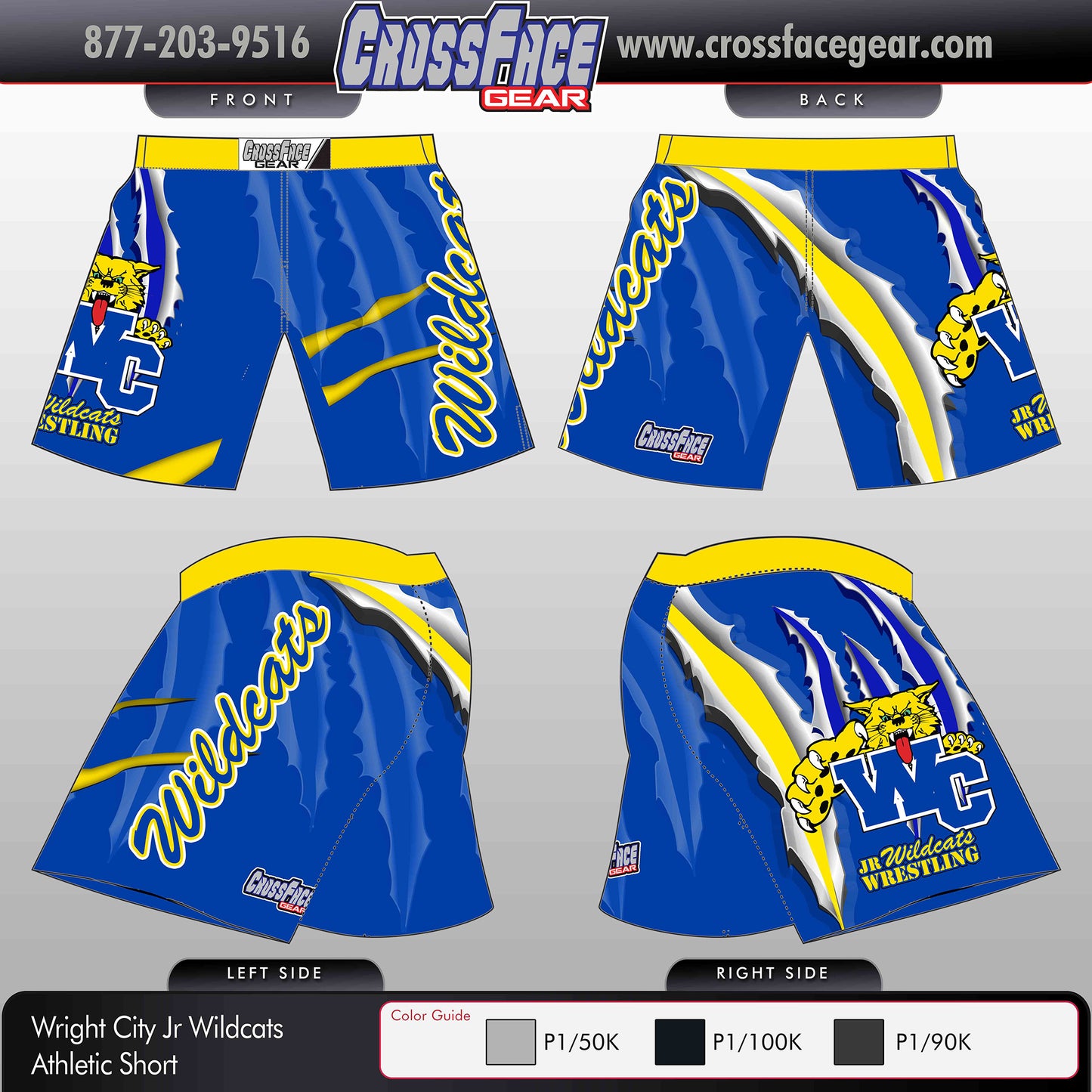 Wright City Jr Wildcats Full Sublimated Athletic Shorts