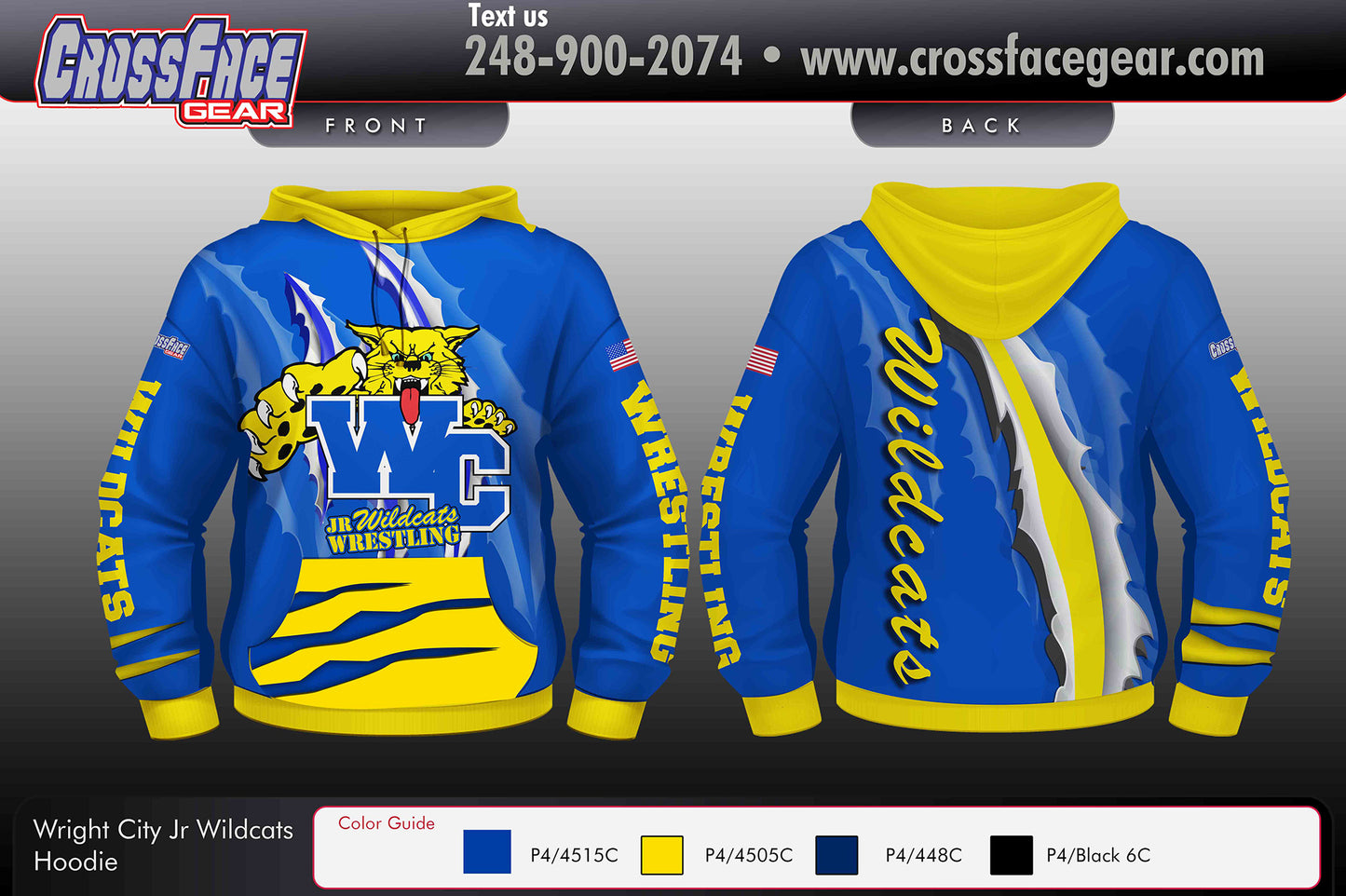 Wright City Jr Wildcats Full Sublimated Hoodie
