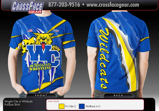 Wright City Jr Wildcats Full Sublimated Short Sleeve Shirt