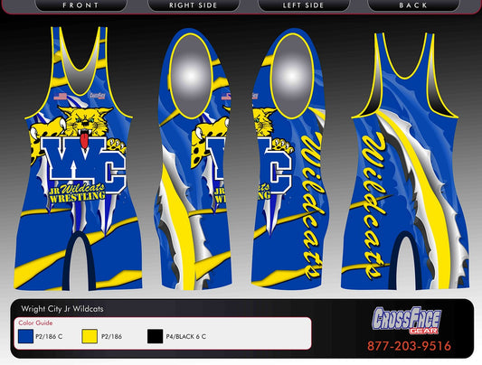 Wright City Jr Wildcats Full Sublimated Singlet